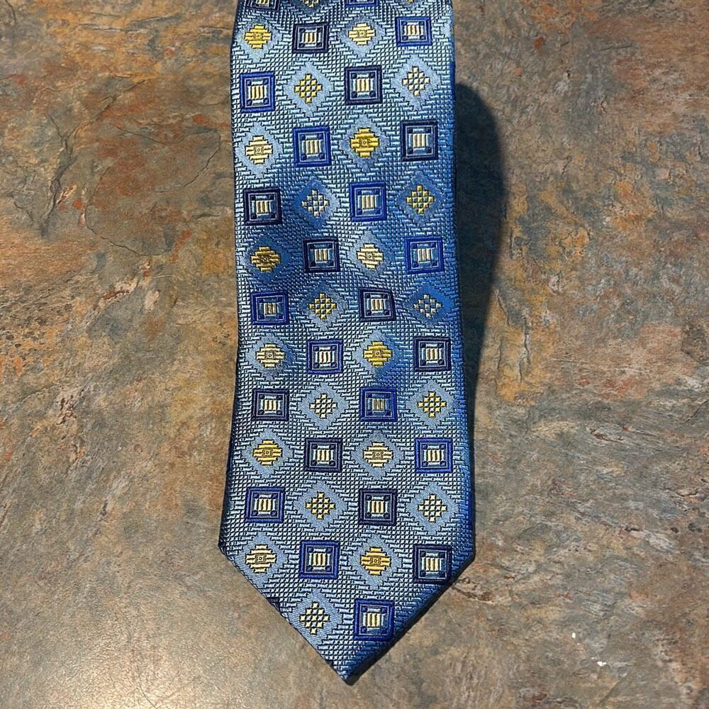 Jos. A. Bank Signature Gold Silk Tie Blue Gold